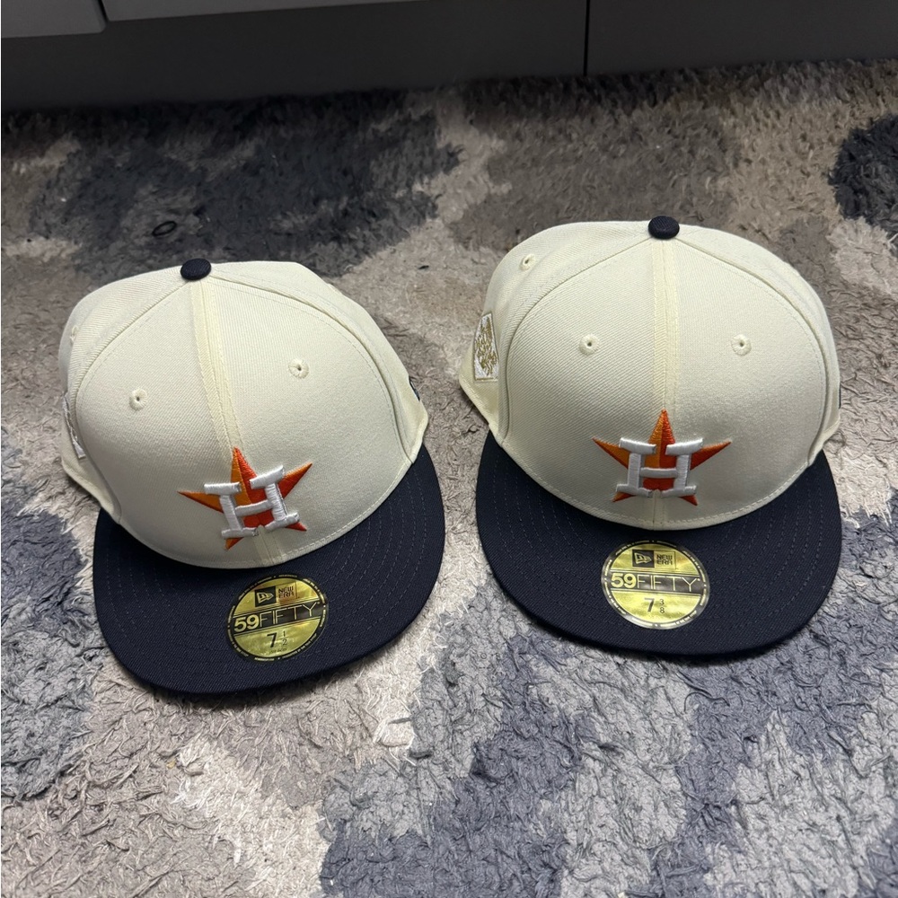 Houston Astros 2017 Retro World Series Patch New Era Hat (sz. 7 1/2)